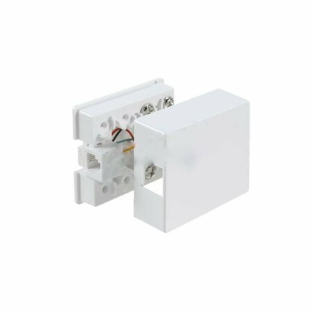 AMERICAN IMAGINATIONS Rectangle White Phone Jack with Wiring Block Plastic AI-37717